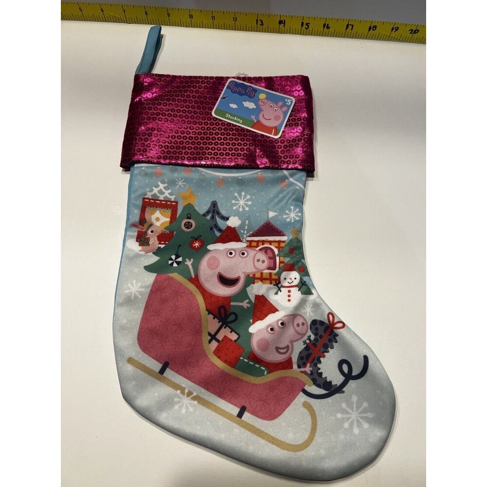 Peppa Pig Christmas Stocking 17" NWT
